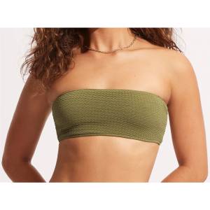Seafolly Дамско бикини горнище Seafolly Women's Sea Dive Tube Top Bikini top - Khaki - размер 32 (EU) (150-2465-0411)