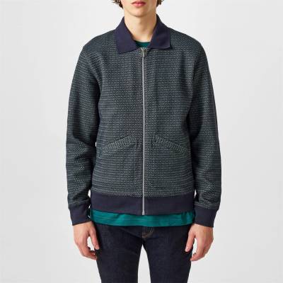 PS Paul Smith Риза с дълъг ръкав PS Paul Smith Men's Textured Long Sleeve Zip Overshirt - Blue 49