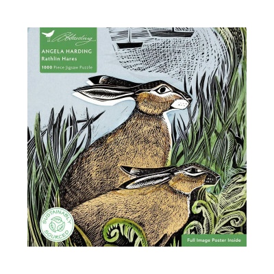 Adult Sustainable Jigsaw Angela Harding Rathlin Hares 1000-Pieces. Ethical Sustainable Earth-Friendly