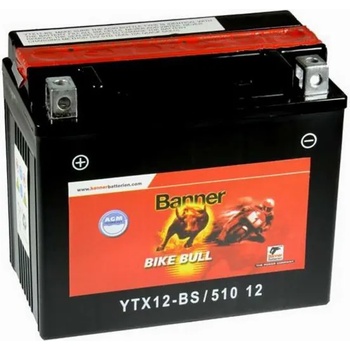 Image 1 of Banner Bike Bull AGM 12V 10Ah left+ YTX12-BS (510 12)