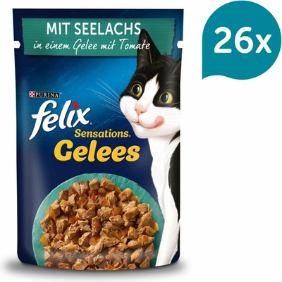Felix Sensations želé treska tmavá s rajčetem 26 x 85 g