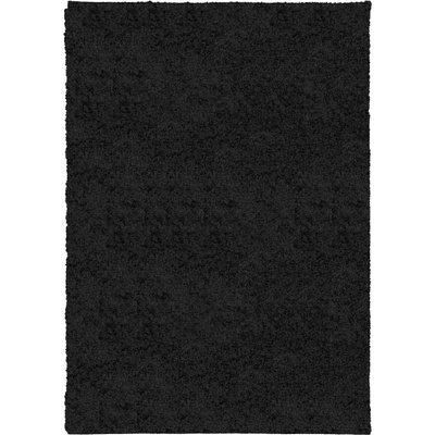 Шаги килим с дълъг косъм, модерен, черен, 160x230 см