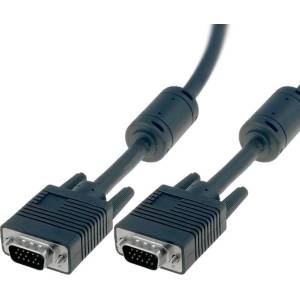 VCOM Кабел VGA VCOM M-VGA M CG341D / D-Sub 15pin HD / мъжки-мъжки / 5 m / екраниран / черен