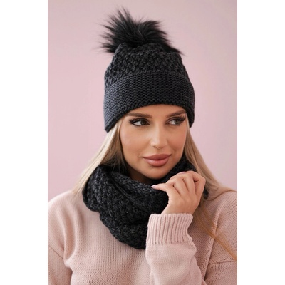 Fashionweek Dámský zimní set šál a čepice PLK2 grafitová