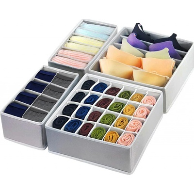 HomePRO AG126J Sada organizérů do zásuvky 32 x 32 cm/32 x 16 cm/28 x 14 cm 4ks šedá