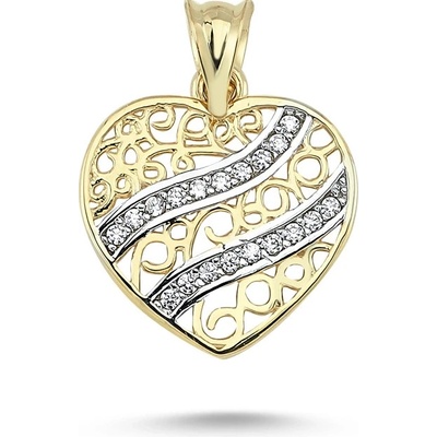 Lillian Vassago Zlaté srdíčko se zirkonem LLV46 GP103