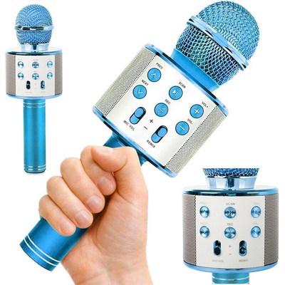 Verk 01377 Karaoke Bluetooth mikrofon 1800mAh modrá – Zbozi.Blesk.cz