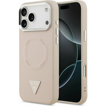 GUESS PU Leather Triangle Logo MagSafe Задний калъф за iPhone 17 Pro Max Pink Guess | Rozov | МЪЖЕ | UNI