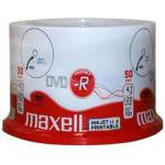 Maxell DVD-R MAXELL, 4, 7 GB, 16x, Printable, 50 pk cake box (ML-DDVD-R-50PR) - zettabytex