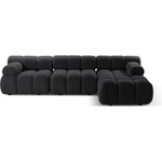 Micadoni Антрацитен модулен ъглов диван от букле (десен ъгъл) Bellis - Micadoni Home (MIC_SET5R_213_F1_BELLIS4)