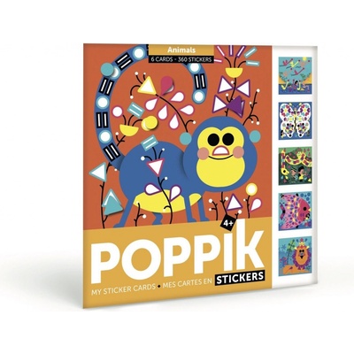 Poppik Kreativní samolepkové karty Zvířátka