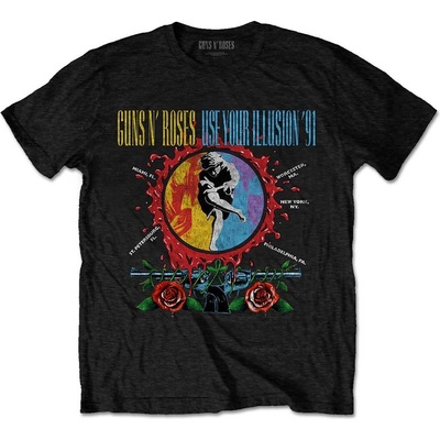 Guns N’ Roses tričko Use Your Illusion Circle Splat čierne