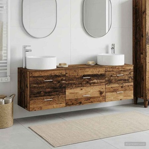 vidaXL Комплект мебели за баня 3 бр. Старо дърво 161, 5 x 44, 5 x 80 см (3405945)