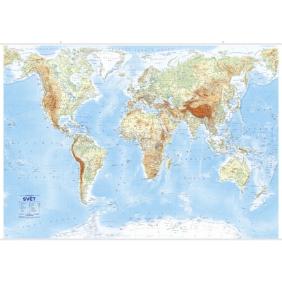 Svět státy a reliéf, nástěnná mapa