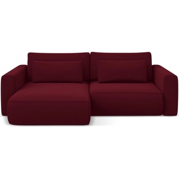 makamii Бордо кадифен разтегателен ъглов диван с място за съхранение (ляв ъгъл) Kapua - Makamii (KAPUA_LCF_S_3_P1_C14)