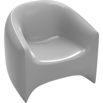 VONDOM Šedé plastové zahradní lounge křeslo BLOW