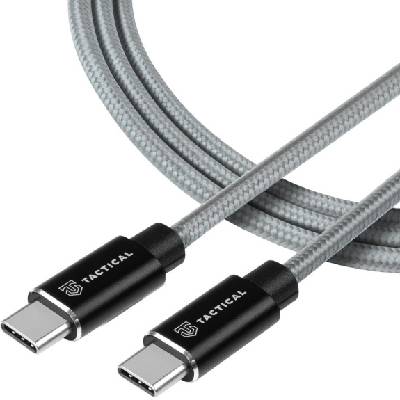 Fast Rope Aramid кабел за зареждане и пренос на данни 100W USB-C / USB-C за iPhone / iPad / MacBook / AirPods - 30 см - сив (77369)