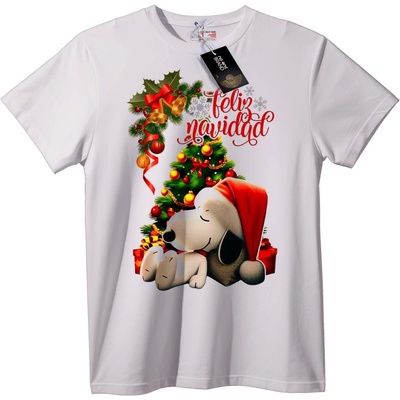 NOONEBRAND Тениска Весела Коледа Snoopy - 2XL, Black
