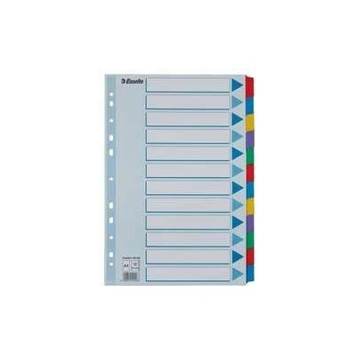 Zosilnené kartónové rozlišovače Esselte Mylar, A4, Mix farieb