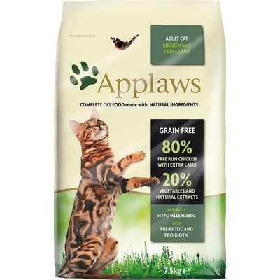 Applaws Adult Cat Chicken with Lamb - суха храна за котка с 80% месо от пиле и агне 400gr