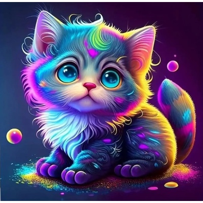 Norimpex - Puzzle Diamant painting: Colorful kitten 30x40cm - 1 - 39 piese