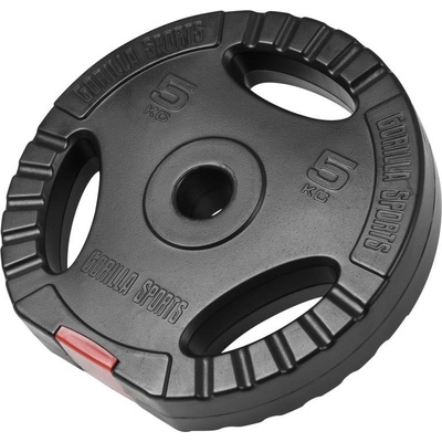 Gorilla Sports kotouč 5 kg s úchopy plast cement 30 mm
