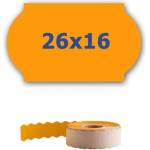 CDRmarket Ценови етикети за клещи, 26mm x 16mm, 700бр. , сигнално оранжеви (ETRL-26x16-orange)
