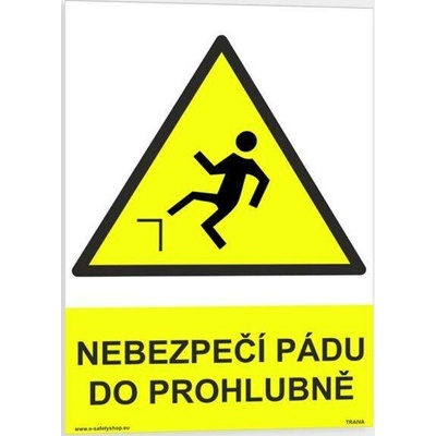 Traiva s.r.o Nebezpeční pádu do prohlubně Verze: Plast 148 x 210 mm (A5) tl. 0.5 mm - Kód: 07110