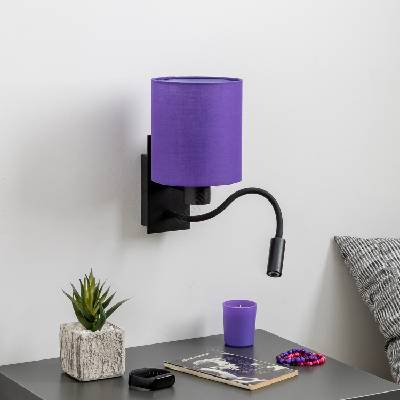 Brilagi - LED Аплик NUBILA 1xE27/25W/230V + LED/3W черен/лилава (BG1558M)