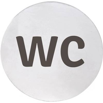 Sapho WC označení, průměr 75mm, broušený nerez XP117