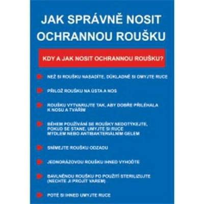 Jak správně nosit roušku, samolepka, 420 x 297 x 0,1 mm, A3