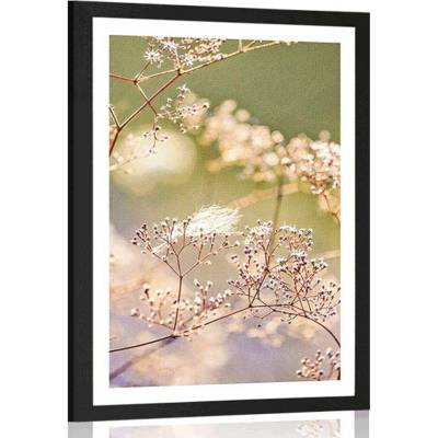 Plakát s paspartou zátiší z květin - 30x45 black