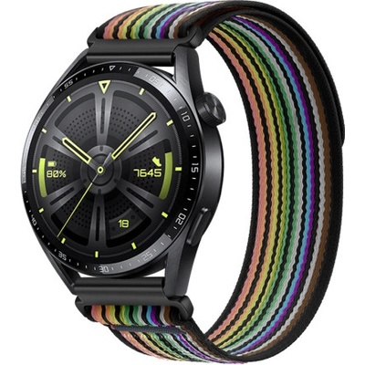 BStrap Velcro Nylon remienok na Xiaomi Amazfit GTS, black rainbow SSG028C0303