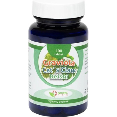 Natural Pharm Graviola Cat`s Claw Reishi 100 tabliet .