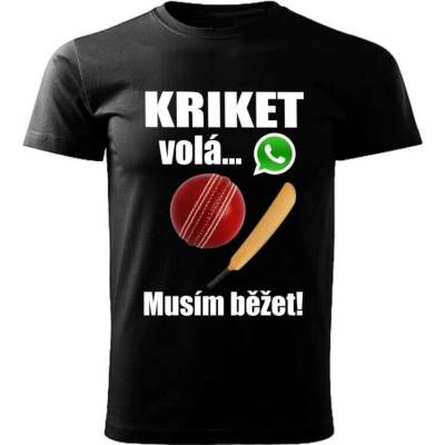 dětské tričko Kriket volá musím běžet černé