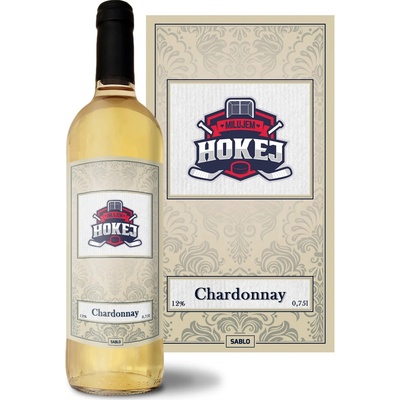 Sablio Miluju hokej Chardonnay biele suché víno 12 % 0,75 l (čistá fľaša)