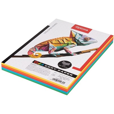 Optima Цветна копирна хартия OPTIMA A/4 MIX 80 g интензивна смес 5x50 листа /опаковка 130097 (130097)