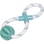 NOBBY Играчка Двоен кръг + топка dental line с аромат мента 30 см 60474