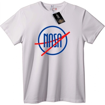 NOONEBRAND Тениска NASA лого с червена линия - XS, White