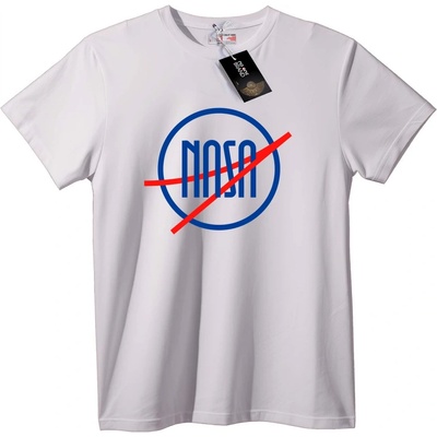NOONEBRAND Тениска NASA лого с червена линия - XS, White