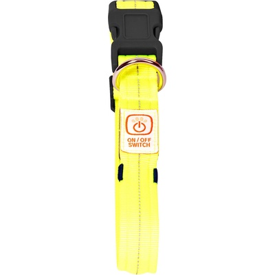 Duvo Plus Halsband Nylon Licht USB - Светещ нашийник за кучета , зареждане с USB, видимост 500м, обиколка от 50 до 70 см. /2, 5см. неоново жълт