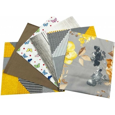 Sada látek bavlna flanel na patchwork cca 35x35 cm - mix
