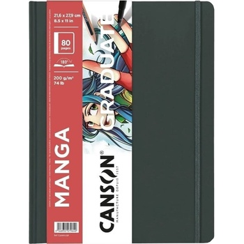 Canson Book Hardbound Long Side Graduate Manga Скицник 40 27, 9 x 21, 6 cm 200 g Portrait (C31200L036)