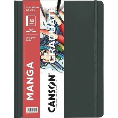 Canson Book Hardbound Long Side Graduate Manga Скицник 40 27, 9 x 21, 6 cm 200 g Portrait (C31200L036)