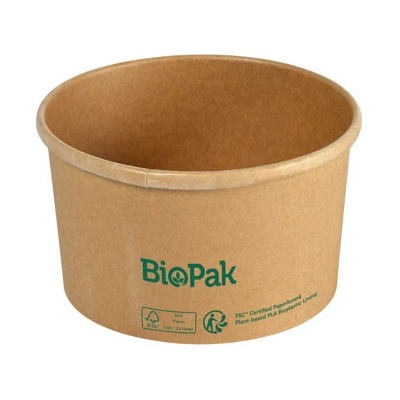 DUNI Okrúhly miska slim kartón bioplast hnedá 550 ml