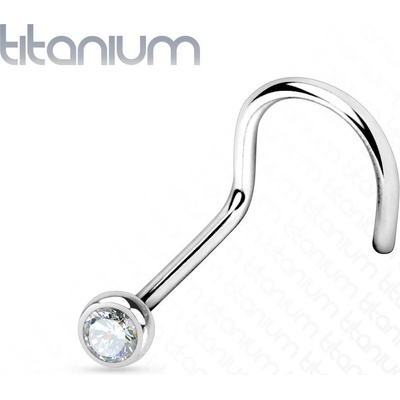 Šperky4U piercing do nosu titan čirý kamínek TIT1025-C