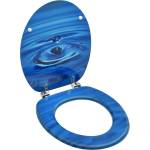 vidaXL WC тоалетна седалка с капак, МДФ, дизайн сини водни капки (146906)
