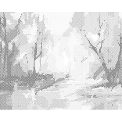 ZUTY Bodkovanie - ABSTRAKTNÁ KRAJINA Rámovanie: bez rámu a bez vypnutia plátna, Rozmer: 40x50 cm