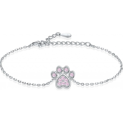 Olivie stříbrný náramek TLAPKA PINK 8105