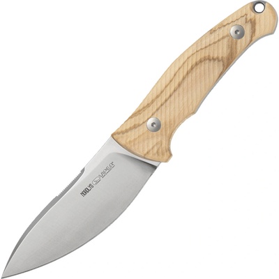 Viper NORDLYS Drop Point Satin N690Co, Nautral Olive Wood, Leather Sheath VT4046UL